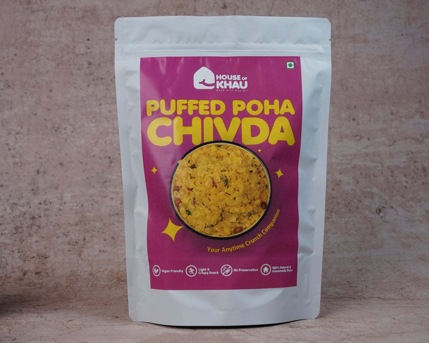 Packet of puffed poha chivda