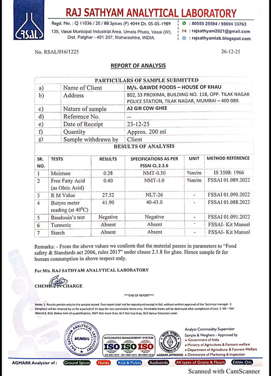 A2 Gir Cow Ghee - Ghar jaisa ghee