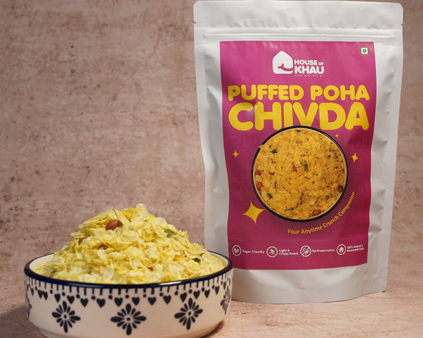 House of Khau puffed poha chivda - snack made with puffed rice flakes