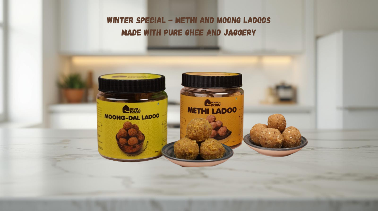 Protein Power Ladoo Combo – Methi Ladoo + Moong Dal Ladoo